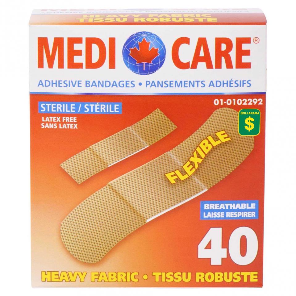 40 Pansements adhésifs en tissu robuste