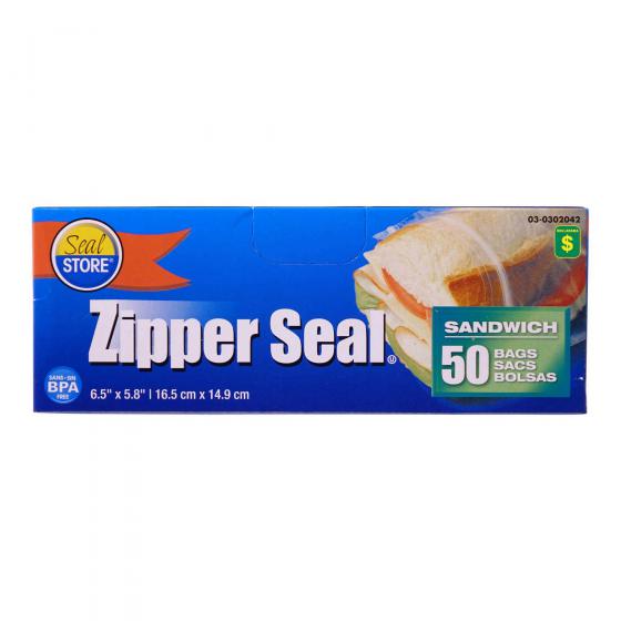 Zipper Seal Sandwich Bags 50PK