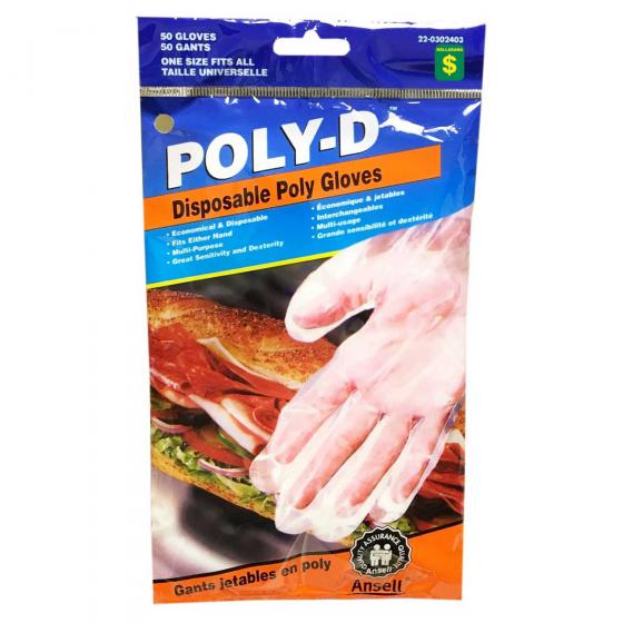 Disposable Poly Gloves 50PK