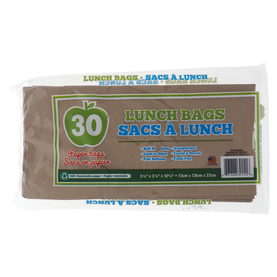 30 Sacs à lunch en papier