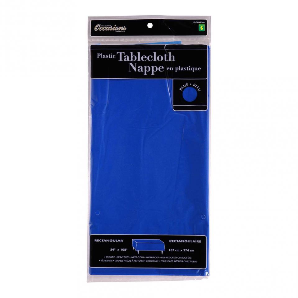 Rectangular Blue Plastic Tablecloth