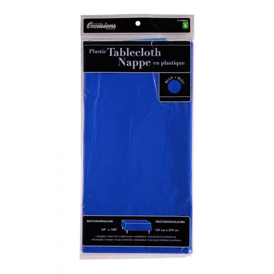 Rectangular Blue Plastic Tablecloth