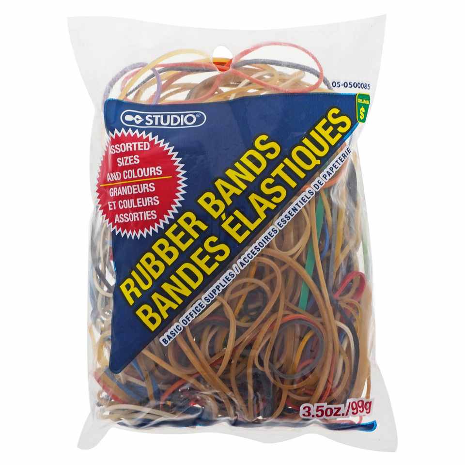 Rubber Bands (Assorted sizes and Colours)