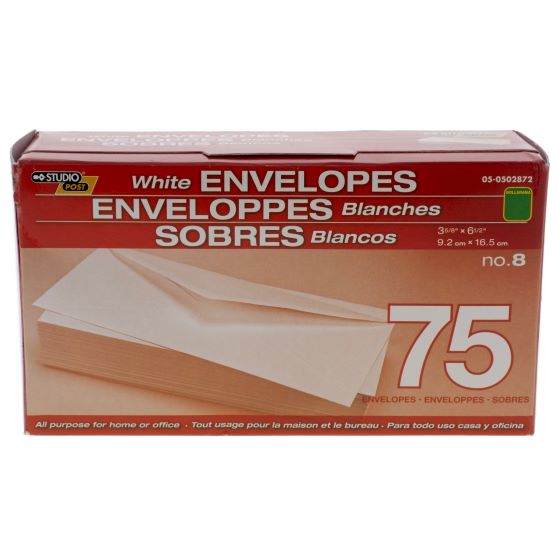 75 Enveloppes blanches
