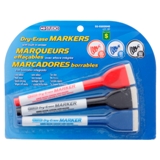 Marqueurs effaçables avec efface intégrée (Couleurs assorties) - 0