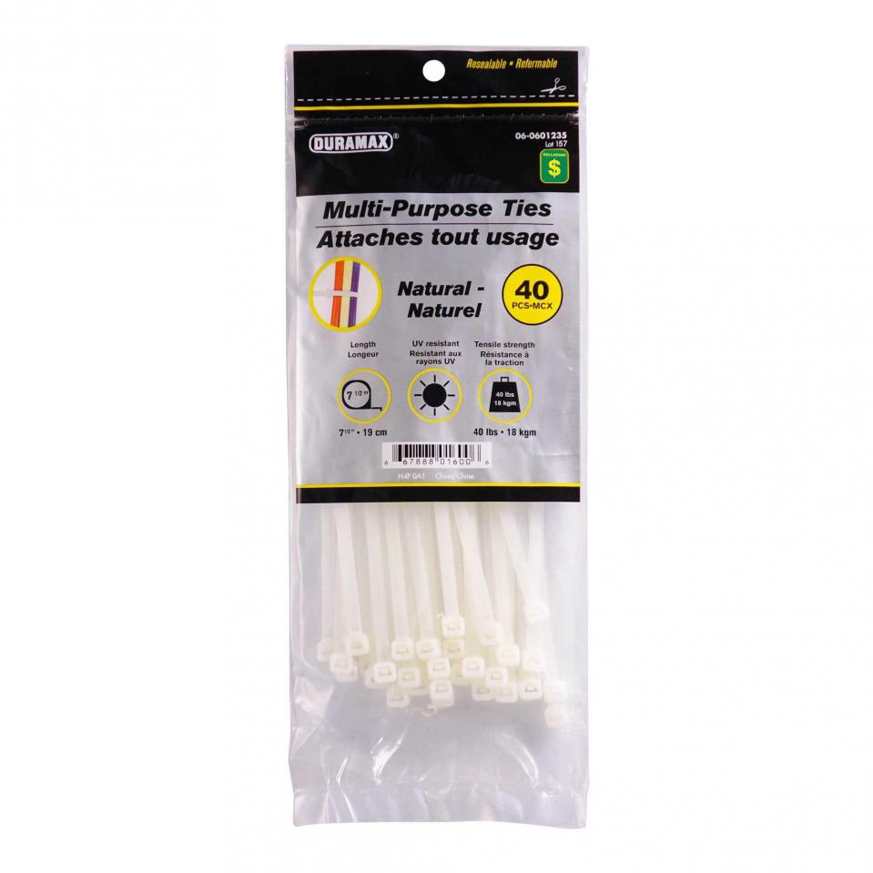 Multi-Purpose Ties 7.5" 40PK (Assorted Colours)