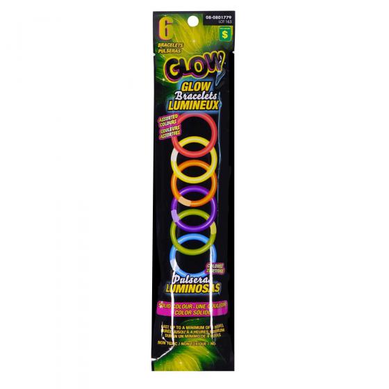 Glow Bracelets 6PK (Assorted Colours)