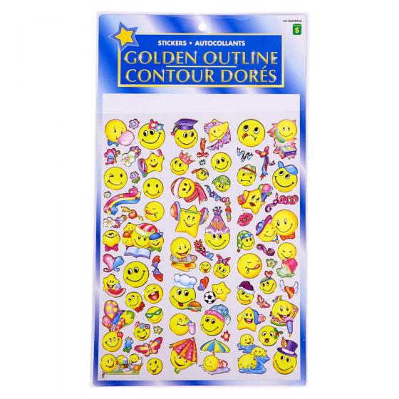 Autocollants aux contours dorés (Couleurs assorties)