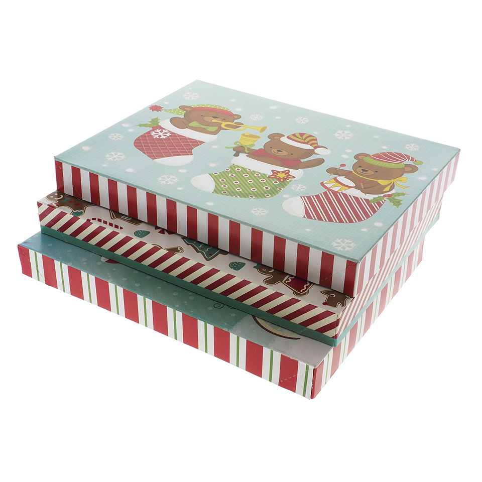 Christmas-3pc or 4pc Flat Gift Boxes
