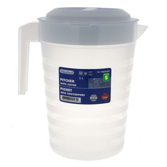Pichet en plastique avec couvercle
