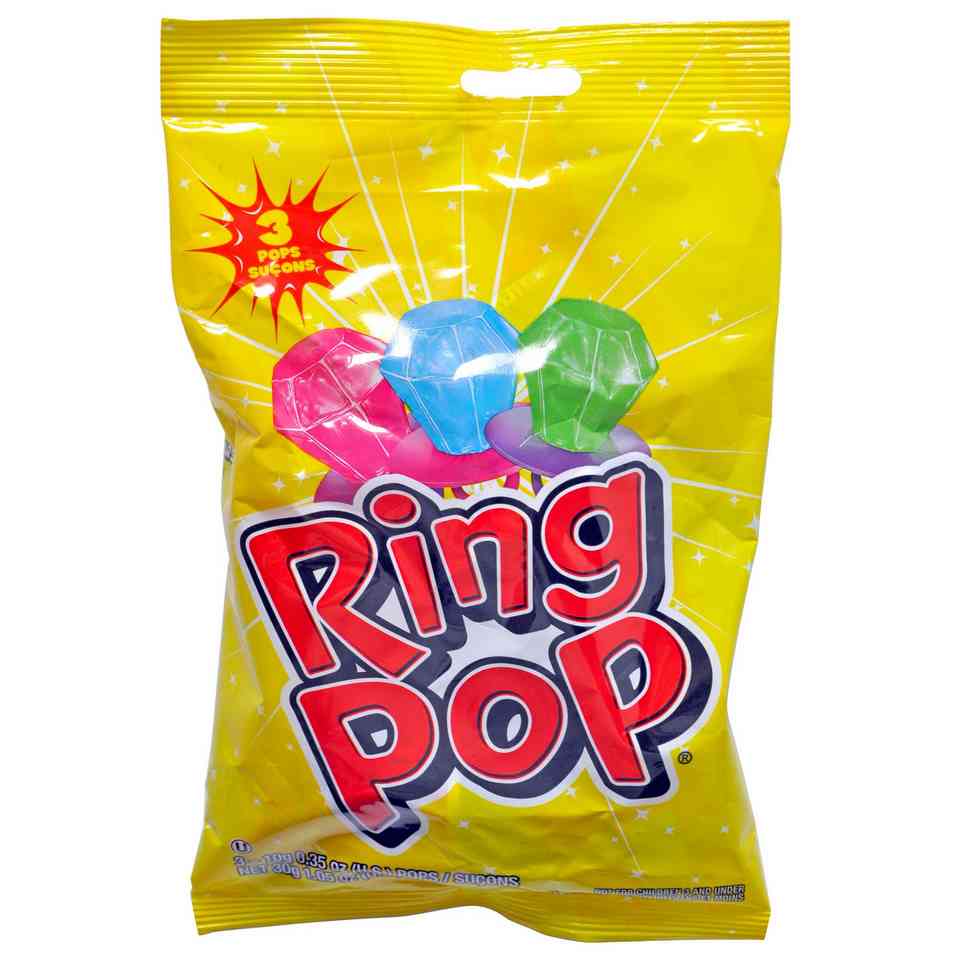 Ring Pop Lollipop 3PK (Assorted Colours and Flavours)