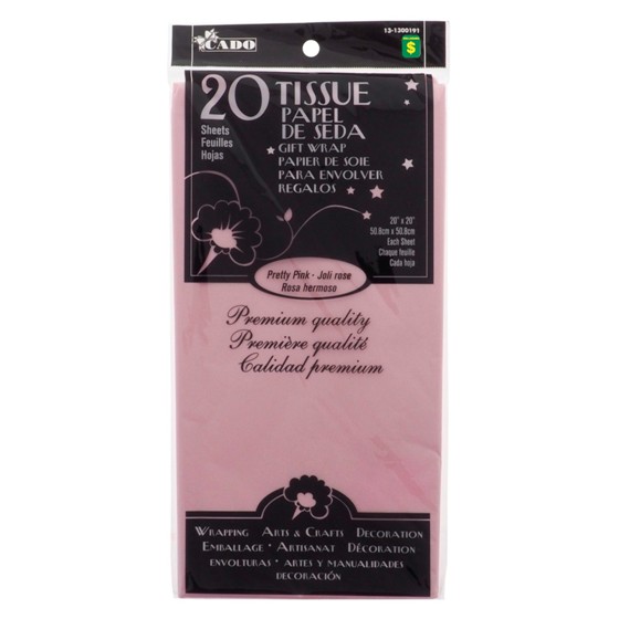 20 feuilles de papier de soie joli rose