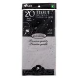 20 feuilles de Papier de soie blanc avec confettis brillants - 0