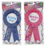 Happy Birthday Award Ribbon (Assorted Colours) - 1