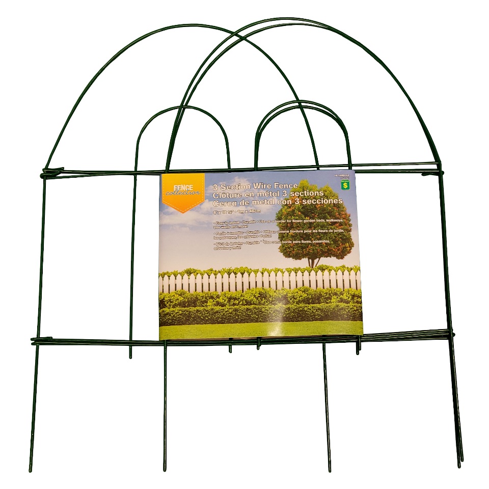 Clôture de jardin en 3 sections