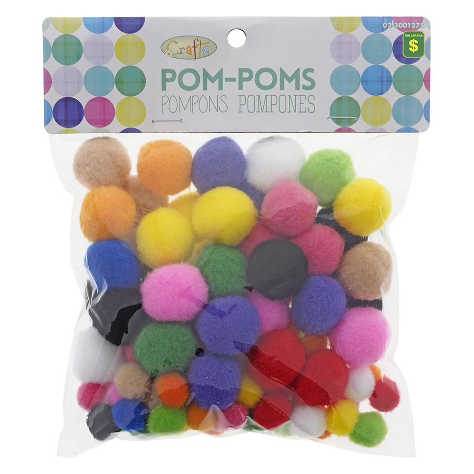 90Pc Multi-Color Craft Pom Poms
