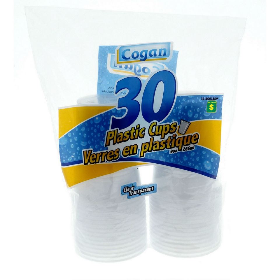 30 Verres en plastique jetables