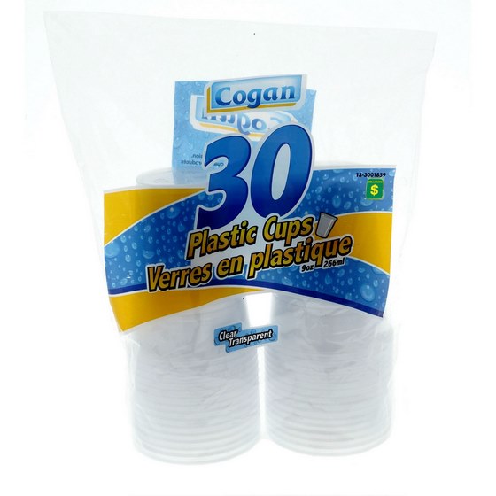 30 Verres en plastique jetables