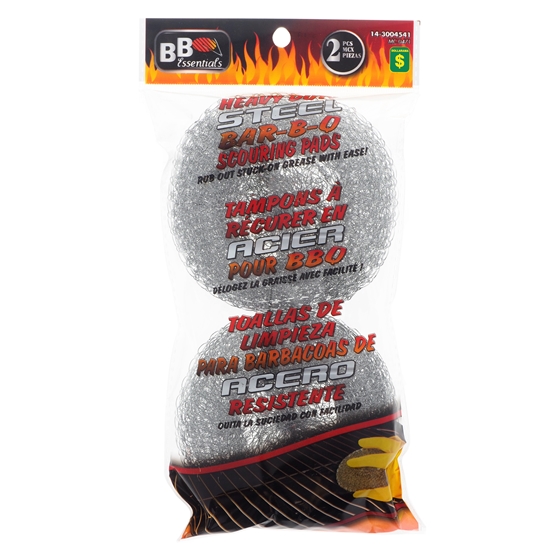 Paquets de 2 tampons en acier pour barbecue