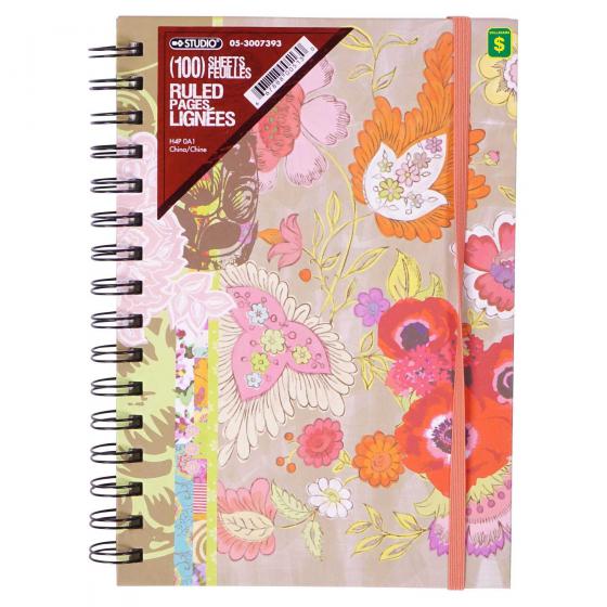 Cahier de notes avec spirales élastiques (Styles assortis)
