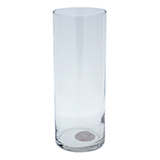 Cylindrical Clear 9" Glass Vase - 0