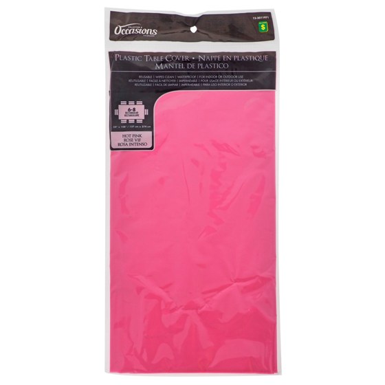 Rectangular Hot Pink Plastic Table Cover