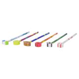 6 Crayons avec gomme à effacer thématique (Motifs et formes assortis) - 1