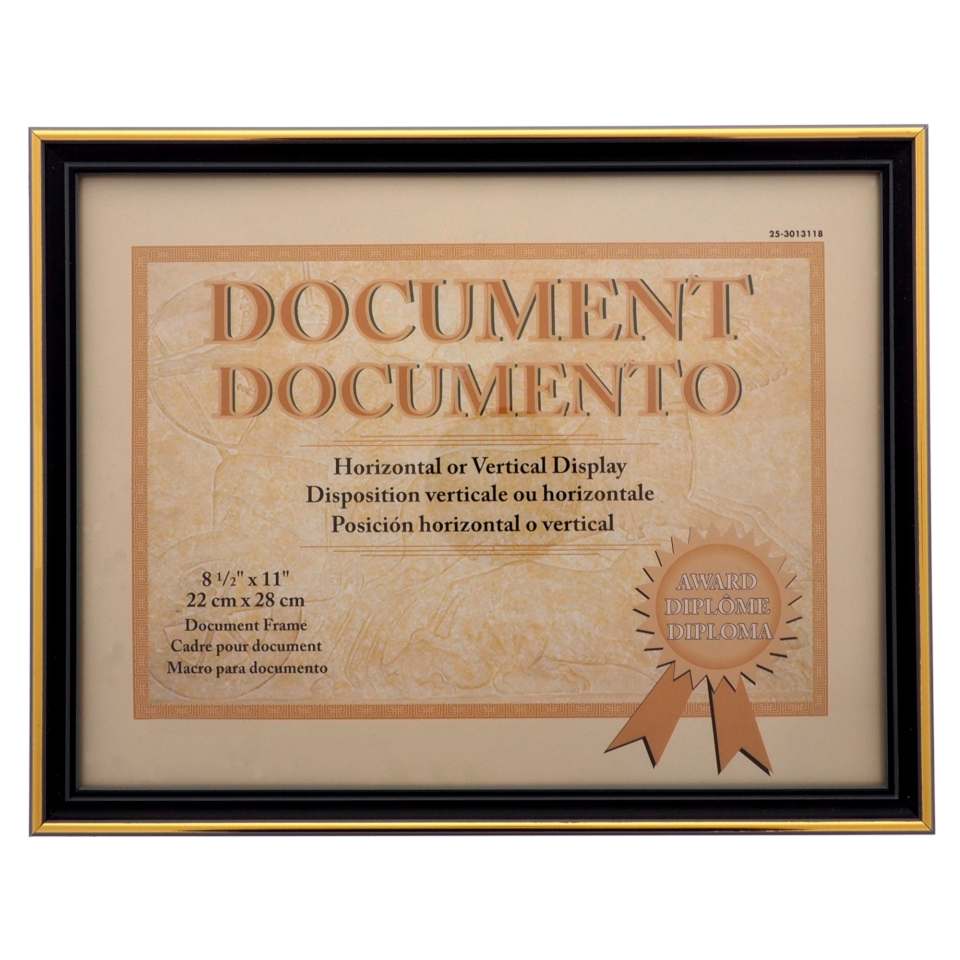 Cadre pour document 8.5"x11" à bordure métallique (Couleurs assorties)