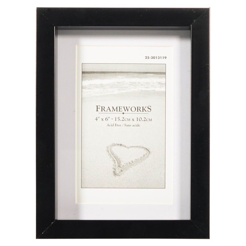 4''x6'' Plastic Photo Frame with Matting (Assorted Colours)