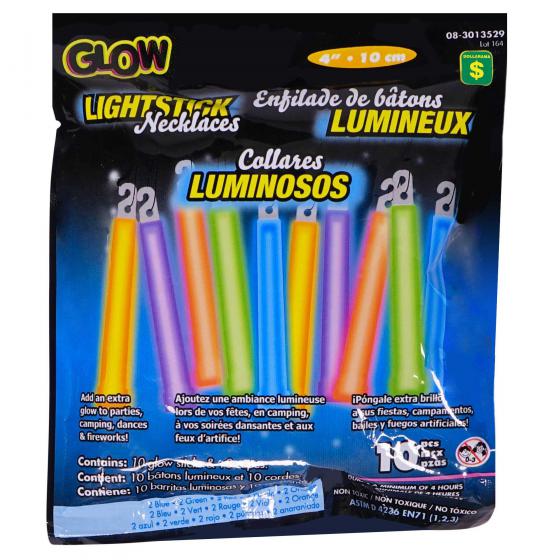 10 Enfilades de bâtons lumineux (Couleurs assorties)