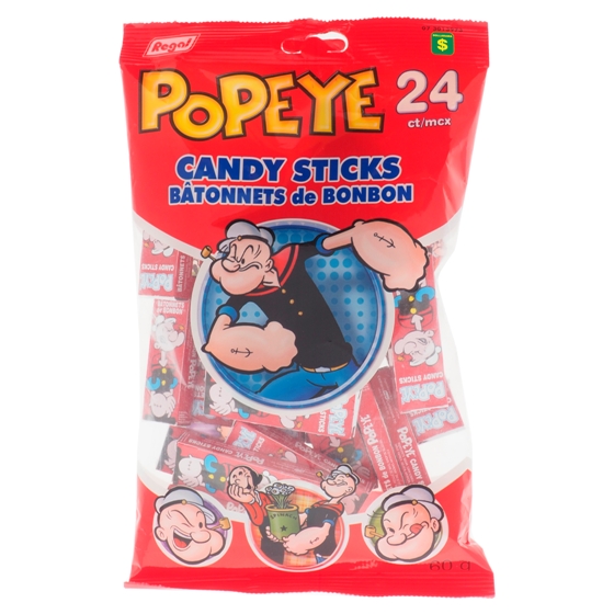 Paq. de 24 bâtonnets de bonbon Popeye