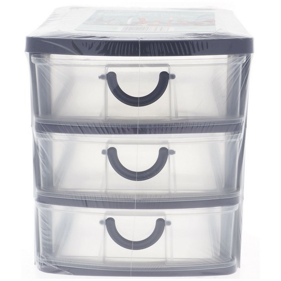 3 Drawer Organizer With Handles (Assorted Colours)