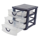 3 Drawer Organizer With Handles (Assorted Colours)