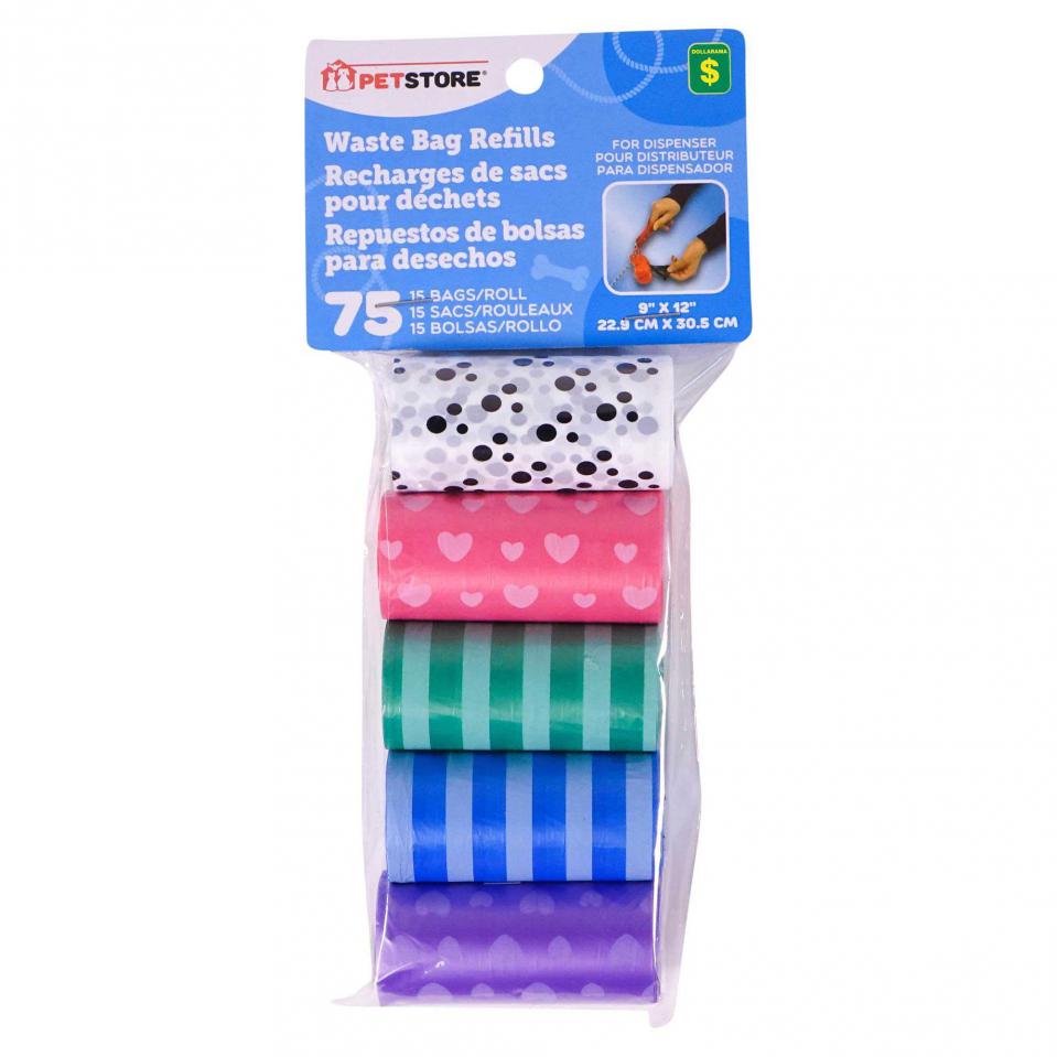 75 Recharges de sacs pour déchets (Couleurs assorties)