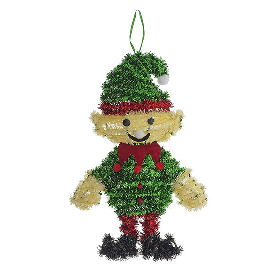 Christmas Colour tinsel figures on wire