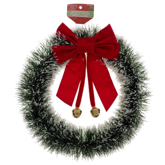 Christmas Tinsel Wreath with Bo and Bells