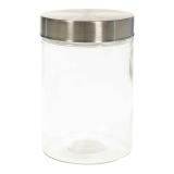 1L Red Glass Jar With Stainless Steel Cover - 1