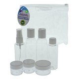 Travel Pouch Set with Containers and Labels 8PC (Assorted Colours) - 2