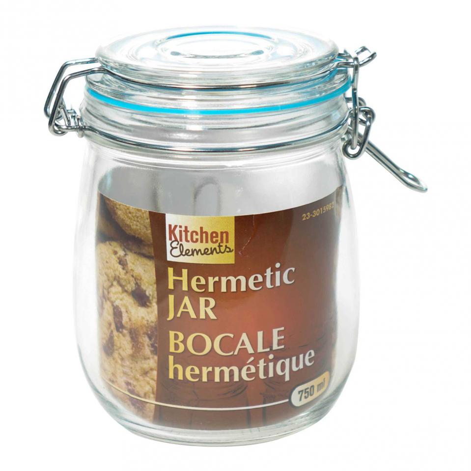 Bocal en verre hermétique