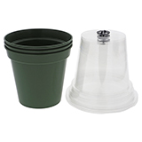 Paq. de 3 petits pots pour plantes avec couvercle - 1