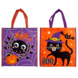 2PK Printed Halloween Plastic Bags with Handles