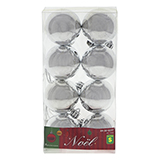 Christmas 8 silver non breakable tree balls - 1
