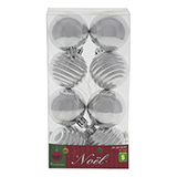 Christmas 8 silver non breakable tree balls - 2