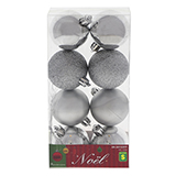 Christmas 8 silver non breakable tree balls - 3