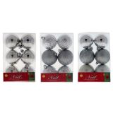 6Pk Silver Non-Breakable Tree balls - 1
