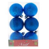 Paq. de 6 boules de Noël bleues et vertes - 1