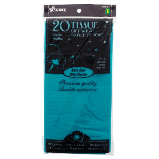 20 feuilles de papier de soie bleu marine