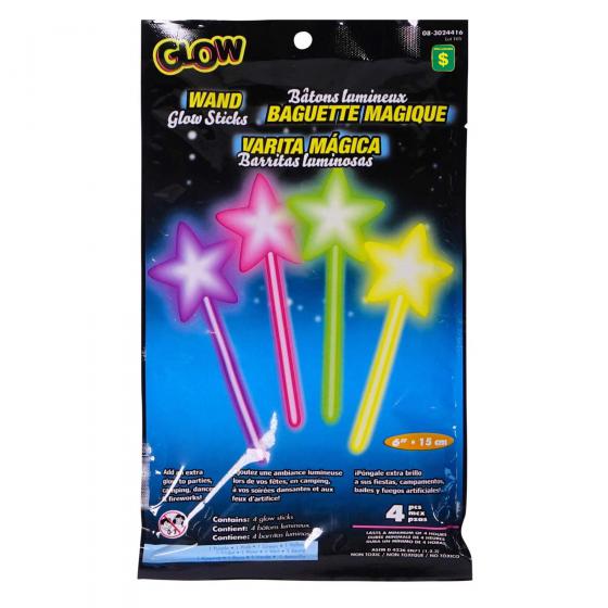 4 Bâtons lumineux (Couleurs et formes assorties)