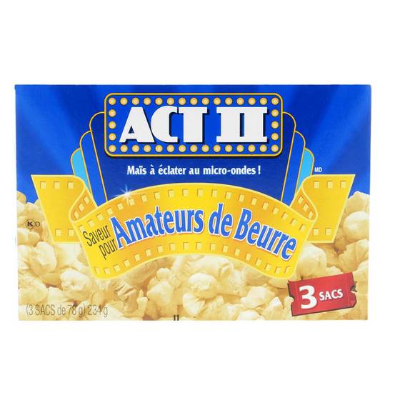 3 Sachets de maïs à éclater au beurre