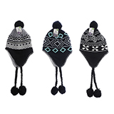 Tuque en jacquard avec pompon pour enfants - 2